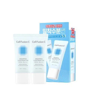 Cell Fusion C Set de creme cu protecție solară Aquatica Sunscreen 100 SPF50+ PA++++, 2 buc