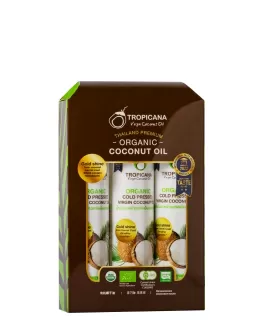 TROPICANA Набор кокосовых масел холодного отжима Organic Coconut Oil, 3 шт