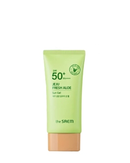 the SAEM Gel calmant cu protecție solară Jeju Fresh Aloe SPF50+ PA++++, 60 g